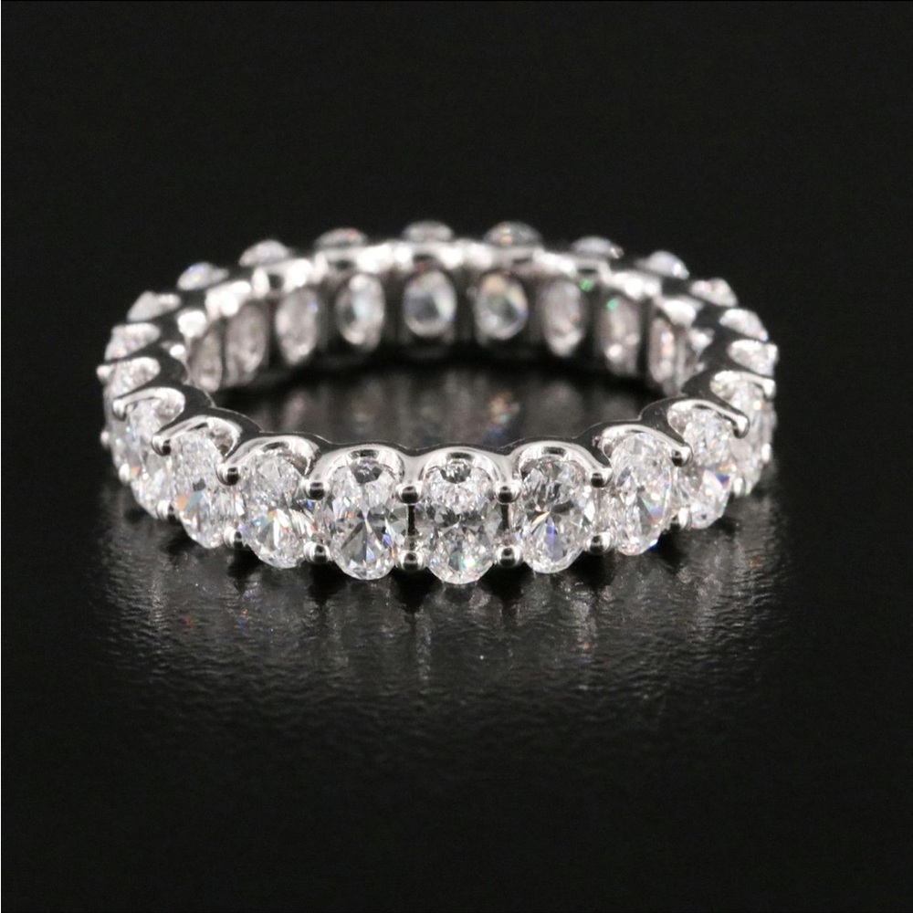 14k 3.0 CWT Lab Grown Diamond Oval Eternity Band Ring